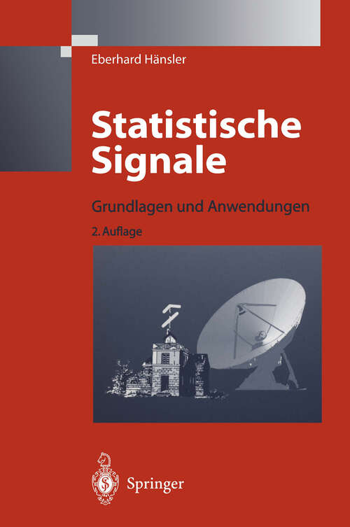 Book cover of Statistische Signale: Grundlagen und Anwendungen (2. Aufl. 1997)