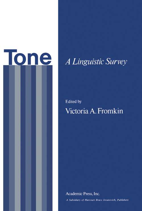 Book cover of Tone: A Linguistic Survey