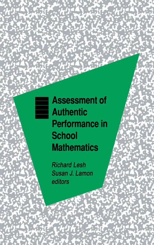 Book cover of Assessment of Authentic Performance in School Mathematics