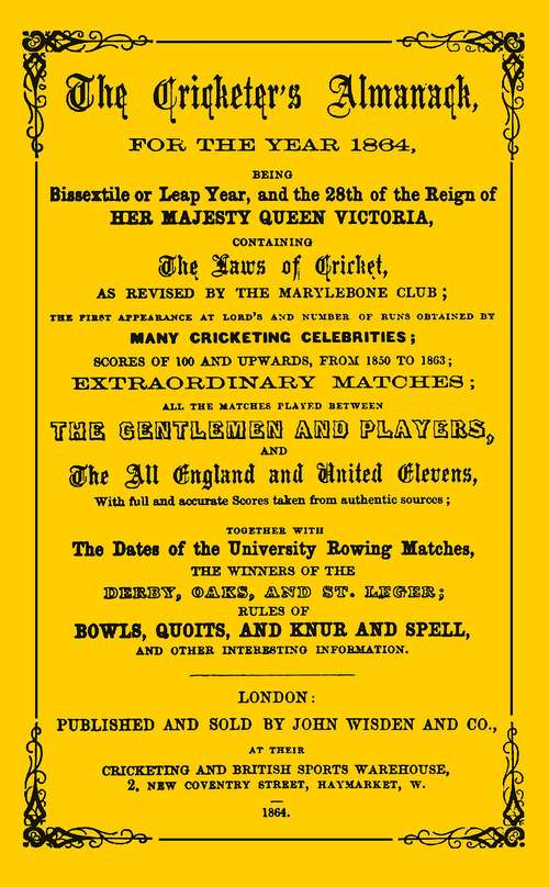 Book cover of Wisden Cricketers' Almanack 1864