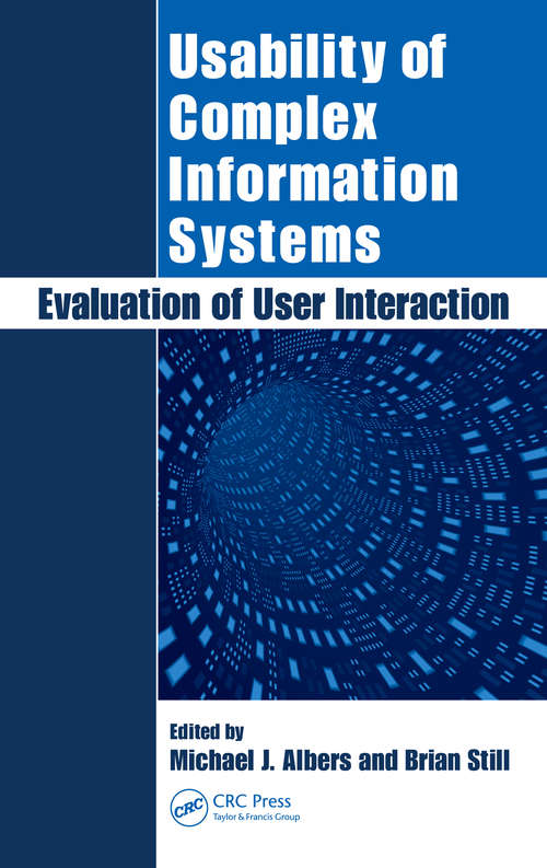 Book cover of Usability of Complex Information Systems: Evaluation of User Interaction