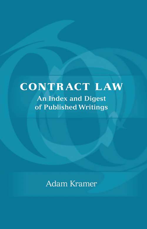 Book cover of Contract Law: An Index and Digest of Published Writings (2)