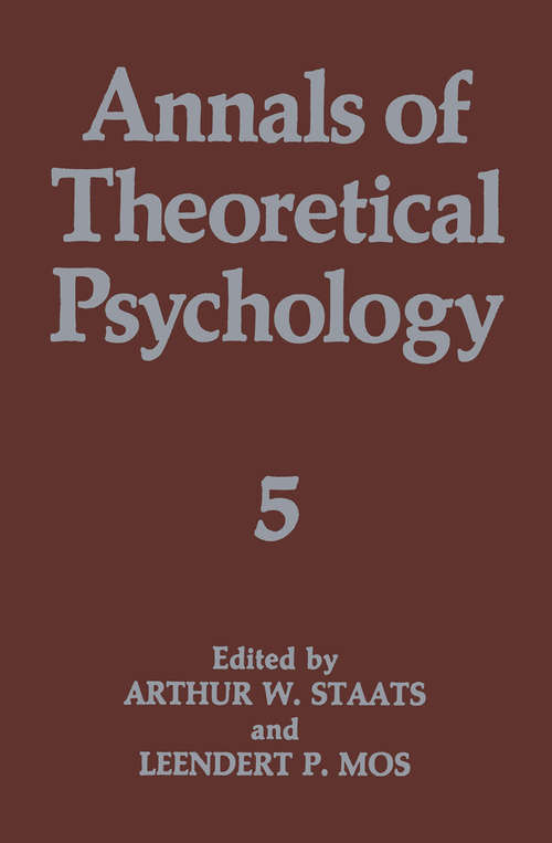 Book cover of Annals of Theoretical Psychology (1987) (Annals of Theoretical Psychology #5)