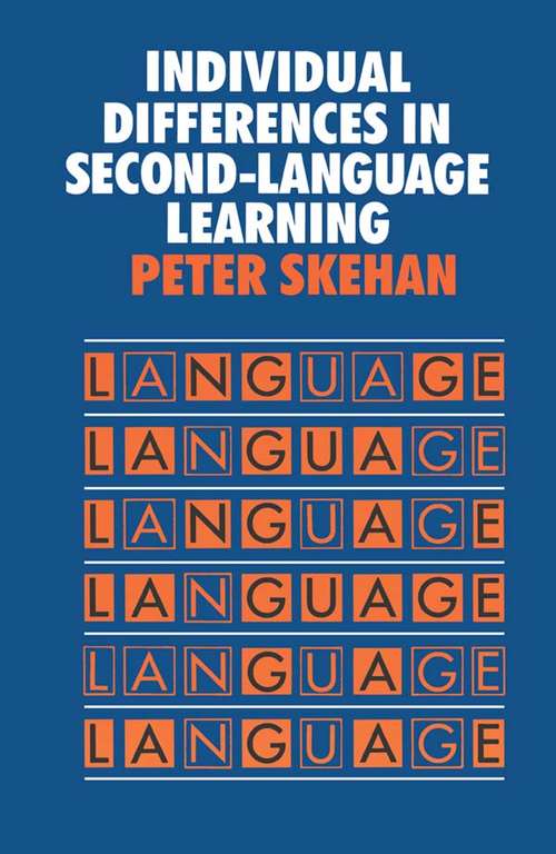 Book cover of Individual Differences in Second Language Learning