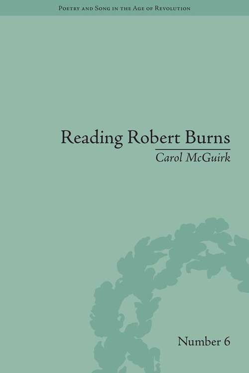 Book cover of Reading Robert Burns: Texts, Contexts, Transformations (Poetry and Song in the Age of Revolution)