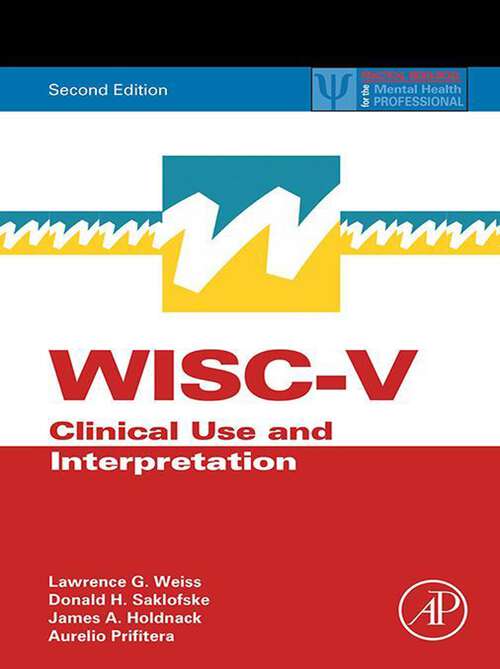 Book cover of WISC-V: Clinical Use and Interpretation (2) (ISSN)