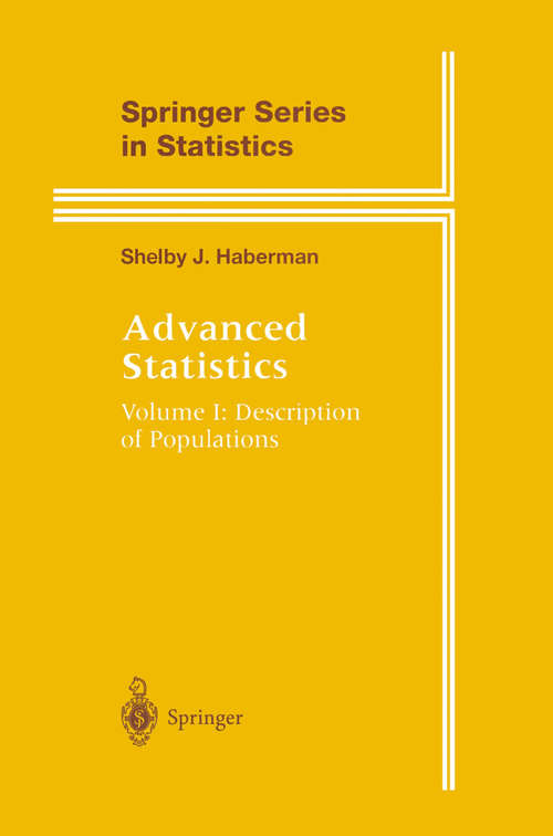Book cover of Advanced Statistics: Description of Populations (1996) (Springer Series in Statistics)