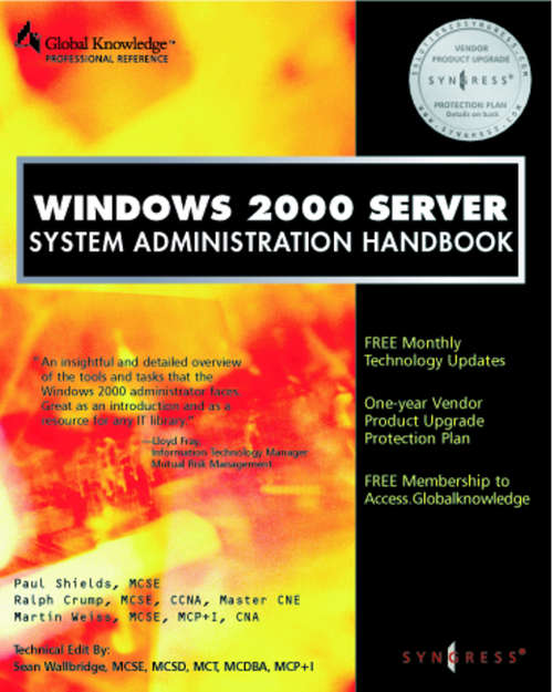 Book cover of Windows 2000 Server System Administration Handbook