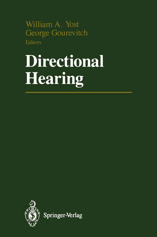 Book cover of Directional Hearing (1987) (Proceedings in Life Sciences)