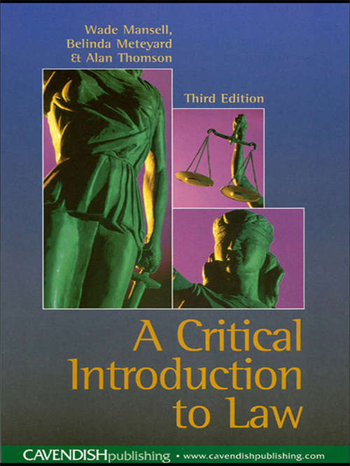 Book cover of Critical Introduction to Law