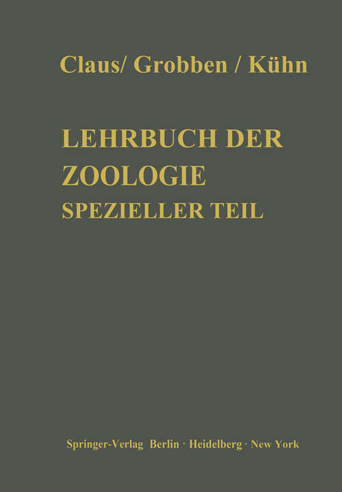 Book cover of Lehrbuch der Zoologie: Spezieller Teil (10. Aufl. 1932)