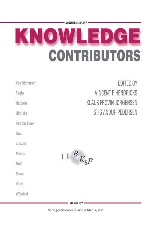 Book cover of Knowledge Contributors (2003) (Synthese Library #322)