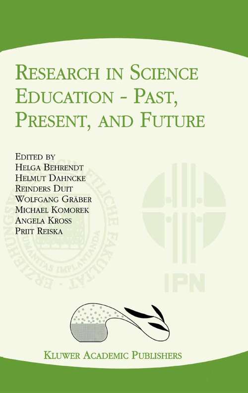 Book cover of Research in Science Education — Past, Present, and Future (2001)
