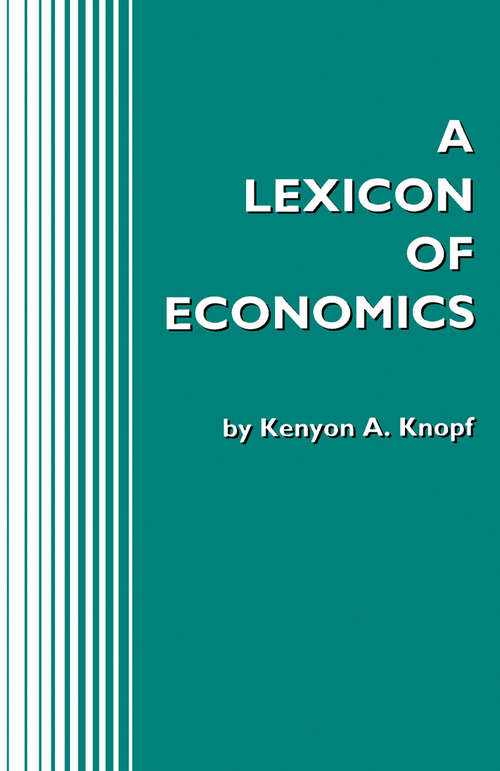 Book cover of A Lexicon of Economics