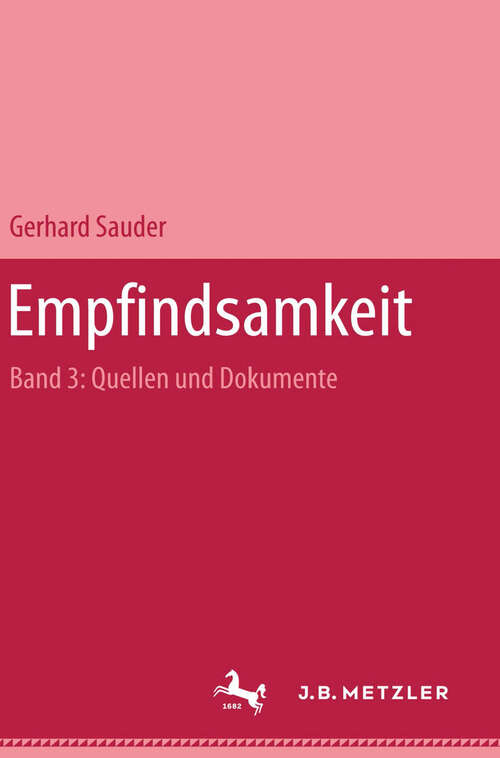 Book cover of Empfindsamkeit, Band 3: Quellen und Dokumente (1. Aufl. 1980)