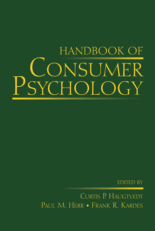 Book cover of Handbook Of Consumer Psychology (Marketing And Consumer Psychology Series (PDF))