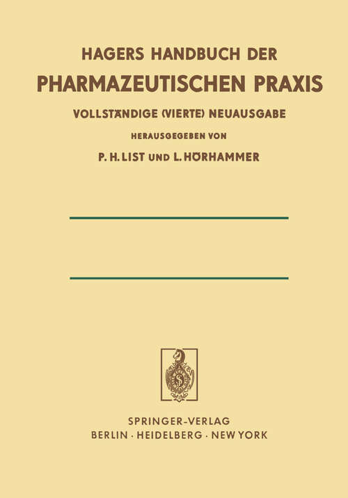 Book cover of Chemikalien und Drogen Teil C: T–Z (4. Aufl. 1979) (Handbuch der Pharmazeutischen Praxis - Vollständige (4.) Neuausgabe: 6 / C)