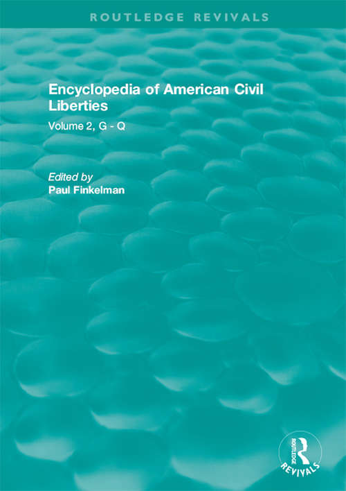 Book cover of Routledge Revivals (2006): Volume 2, G - Q