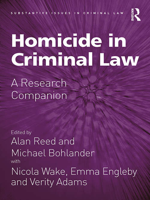 Book cover of Homicide in Criminal Law: A Research Companion (Substantive Issues in Criminal Law)