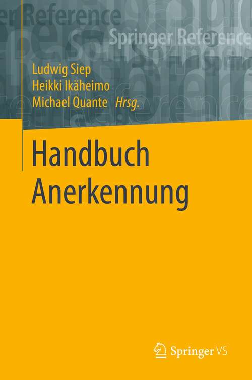 Book cover of Handbuch Anerkennung (1. Aufl. 2021)