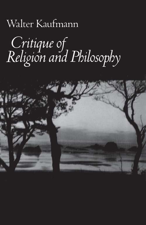 Book cover of Critique of Religion and Philosophy (3)