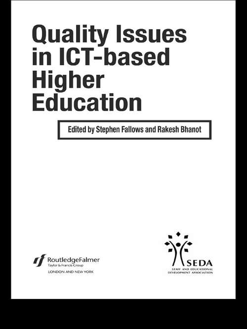 Book cover of Quality Issues in ICT-based Higher Education (SEDA Series)