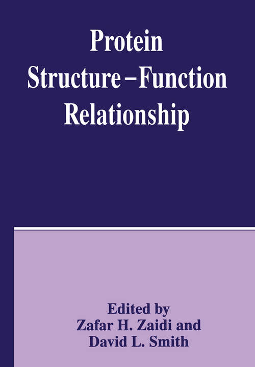 Book cover of Protein Structure — Function Relationship (1996)