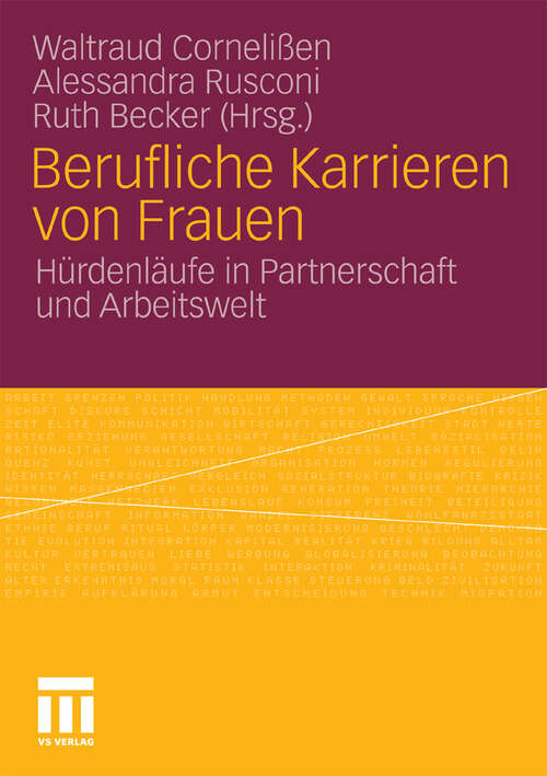 Book cover of Berufliche Karrieren von Frauen: Hürdenläufe in Partnerschaft und Arbeitswelt (2011)