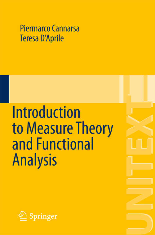 Book cover of Introduction to Measure Theory and Functional Analysis (2015) (UNITEXT #89)