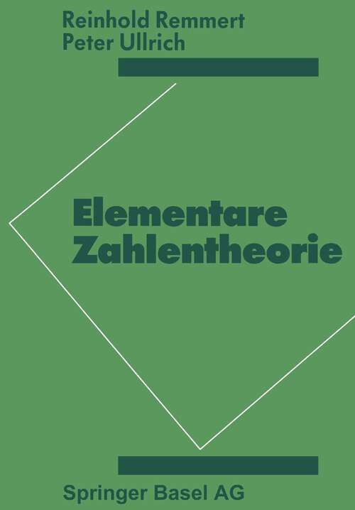 Book cover of Elementare Zahlentheorie (1987) (vieweg studium; Grundkurs Mathematik)