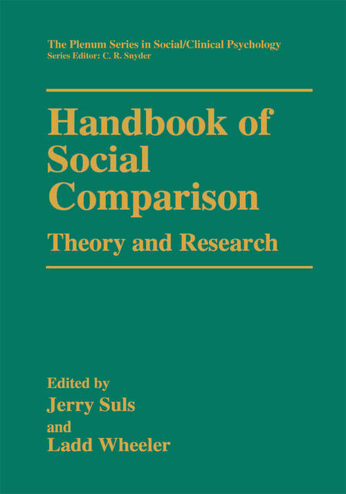 Book cover of Handbook of Social Comparison: Theory and Research (2000) (The Springer Series in Social Clinical Psychology)