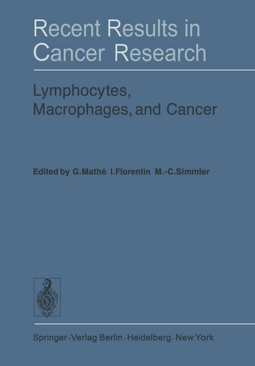 Book cover of Lymphocytes, Macrophages, and Cancer (1976) (Recent Results in Cancer Research #56)