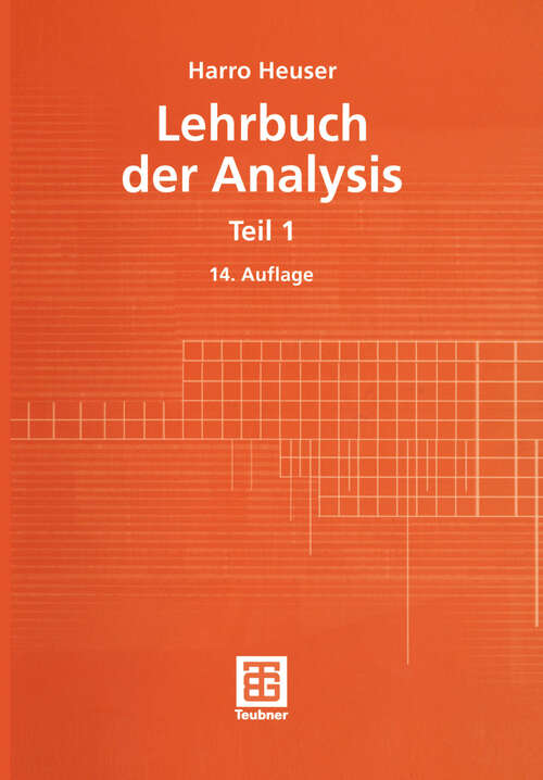 Book cover of Lehrbuch Analysis (14., durchges. Aufl. 2001) (Mathematische Leitfäden)