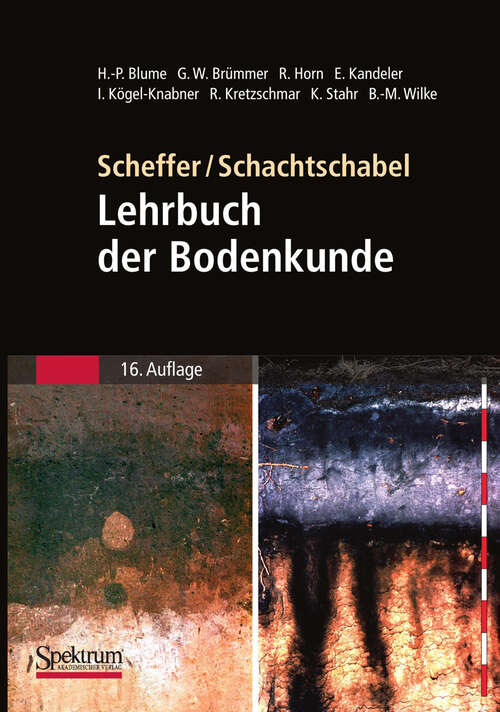 Book cover of Scheffer/Schachtschabel: Lehrbuch Der Bodenkunde (16. Aufl. 2010)