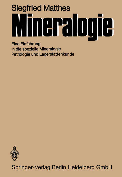 Book cover of Mineralogie: Eine Einführung in die spezielle Mineralogie, Petrologie und Lagerstättenkunde (1983)
