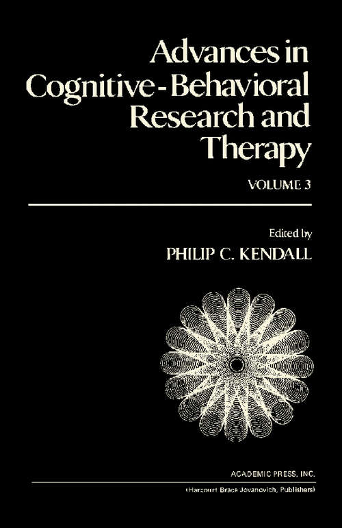 Book cover of Advances in Cognitive—Behavioral Research and Therapy: Volume 3