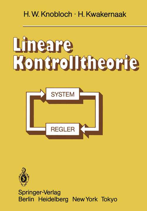 Book cover of Lineare Kontrolltheorie (1985)