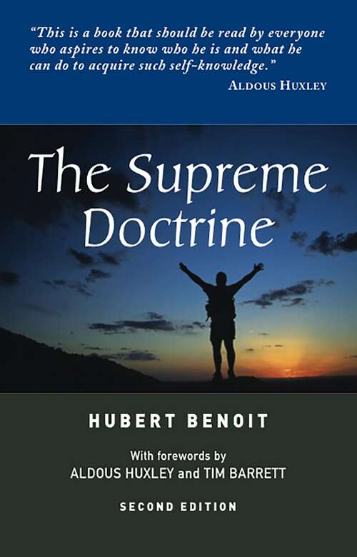 Book cover of Supreme Doctrine: Psychological Studies in Zen Thought; 2nd edition (2)