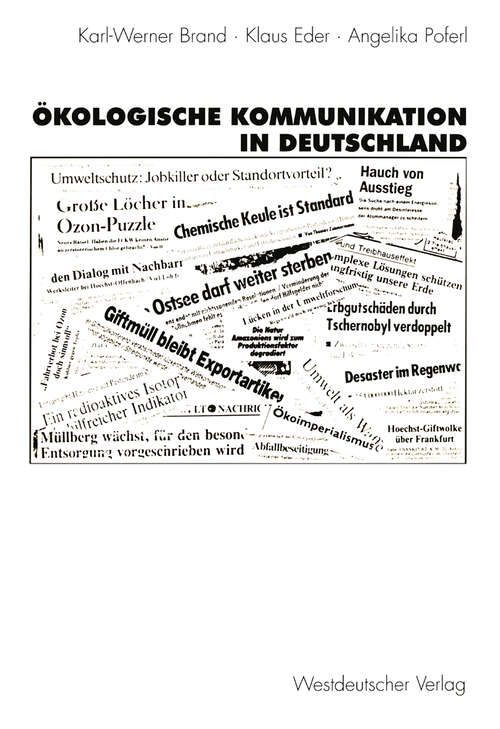 Book cover of Ökologische Kommunikation in Deutschland (1997)