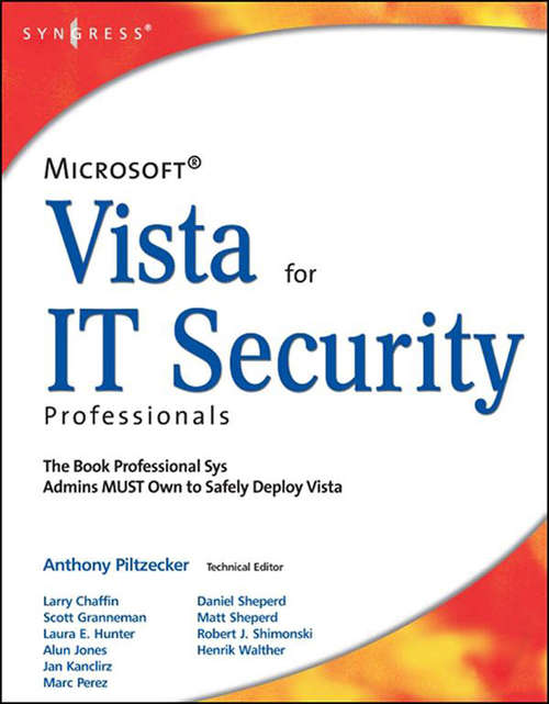 Book cover of Microsoft Vista for IT Security Professionals