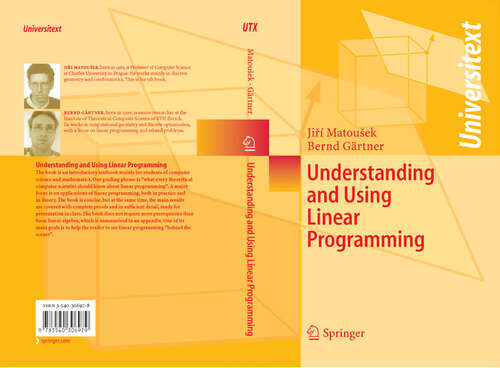 Book cover of Understanding and Using Linear Programming (2007) (Universitext)