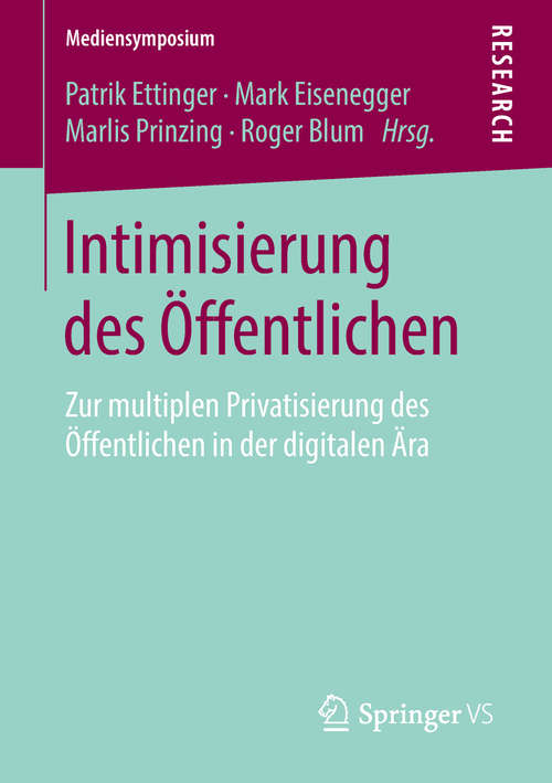 Book cover of Intimisierung des Öffentlichen