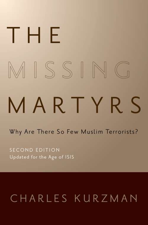 Book cover of The Missing Martyrs: Why Are There So Few Muslim Terrorists?