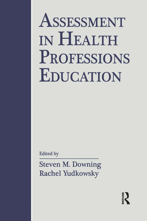 Book cover of Assessment in Health Professions Education (2)