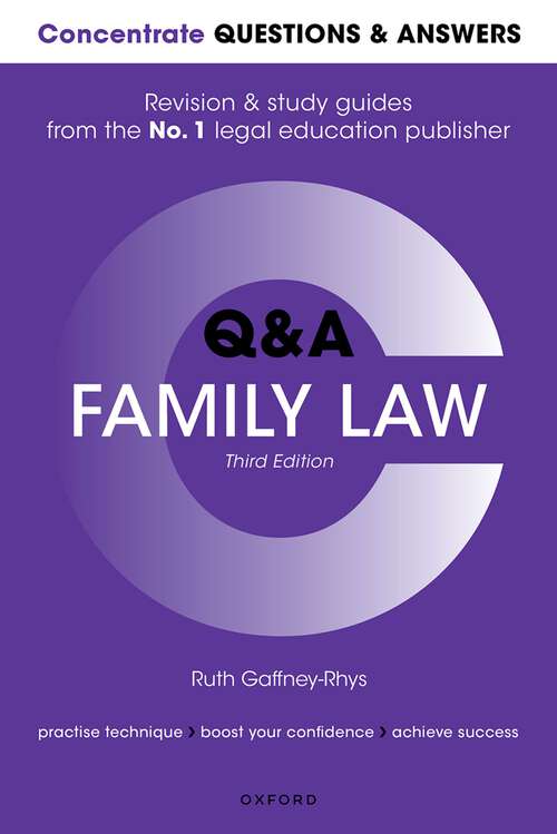 Book cover of Concentrate Q&A Family Law: Law Q&a Revision And Study Guide (3) (Concentrate Questions And Answers Ser.)