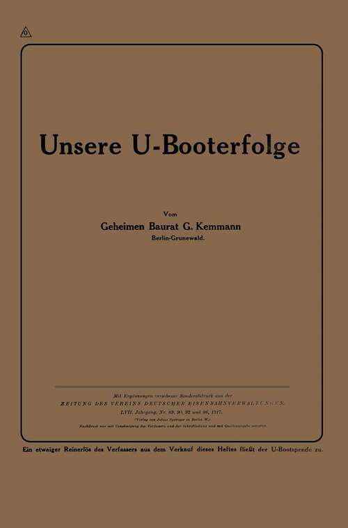 Book cover of Unsere U-Booterfolge (1917)