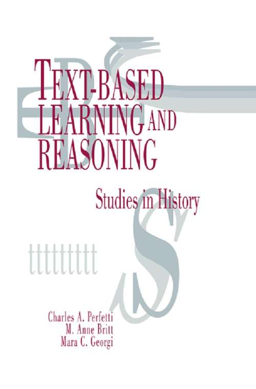 Book cover of Text-based Learning and Reasoning: Studies in History