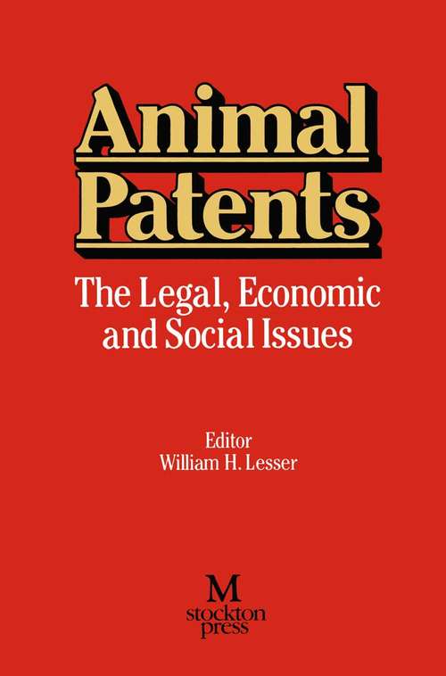 Book cover of Animal Patents (1st ed. 1989)
