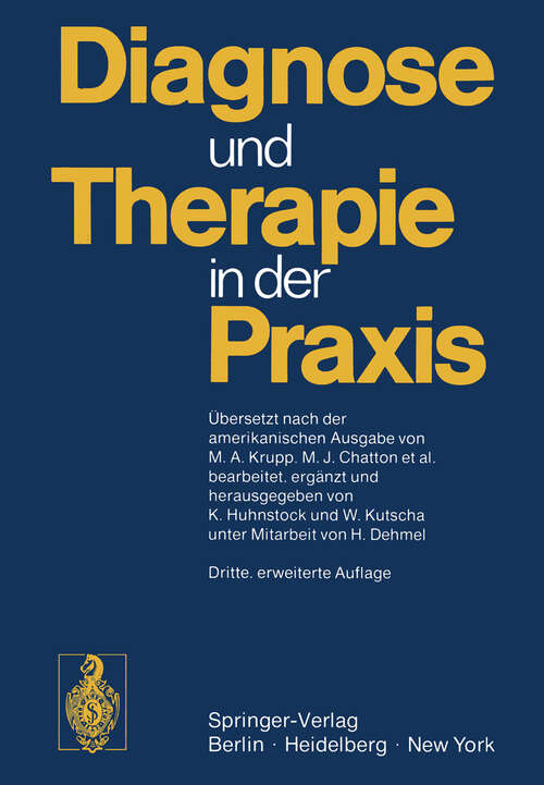 Book cover of Diagnose und Therapie in der Praxis (3. Aufl. 1974)