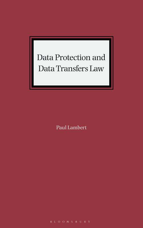 Book cover of Data Protection and Data Transfers Law
